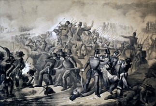 Deuxième République Romaine. A l'assaut des barricades francaises, le 12 juillet 1849