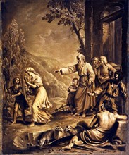 Abraham forces the slave Agar and their first son Ismael to leave.