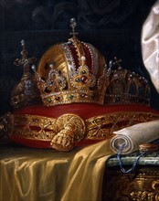 Portrait of Franz Joseph I of Austria in imperial costume (detail)