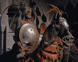 Armure de chevalier persan sur son cheval (détail)