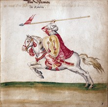 Spanish-Moorish warrior on horseback