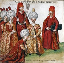 The Sultan gives audience to the court of Constantinople