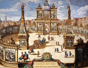Arc de triomphe érigé sur la place du marché d'Amsterdam pour le Carrousel en l'honneur de Guillaume III d'Orange