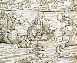 Land and sea monsters of the Northern Hemisphere (detail)