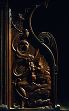 Wooden carved stall of the church of the monastery of the Hieronymites of Lisbon