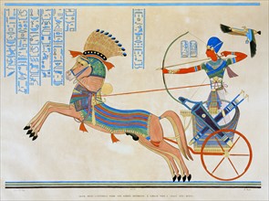 Champollion, Ramses II dans son char à la bataille de Qadesh