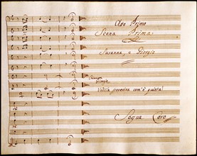 Copie manuscrite de la partition de "La Nina pazza per amore" de Giovanni Paisiello