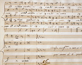 Manuscript copies of the partition "Messa a quattro voci", by Pier Luigi da Palestrina