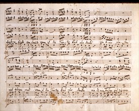Handwritten copy of the partition of the opera bouffe "La scola dei gelosi" by Antonio Salieri