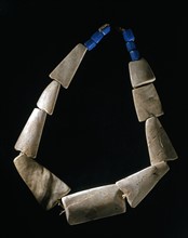 Necklace made of fossil fish bones