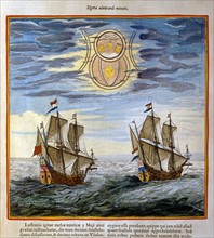 Atlas Maior, sive Cosmographia Blaviana Amsterdam 1662." Figura admirandi meteori" The stars and natural phenomena visible during navigation