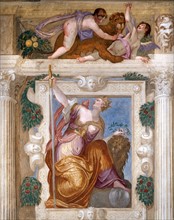 Decoration of the Scipio room. Allegory. Venice with the sword and the lion.