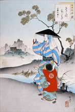 Ogata Gekko, Une femme avec un enfant
