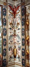 Giulio Carpioni, Hall of the "Pastor Fido" Decor a grotesque, with harpies figures.