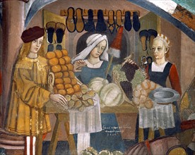 Fresco, The daily market (detail)