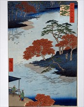 Utagawa Hiroshige, "Près du sanctuaire Shintoiste de Akiba"