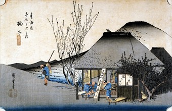 Utagawa Hiroshige, "La célèbre maison de Thé à Mariko"