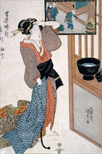 Utagawa Kunishada, "L'heure du tigre, la septième heure de la matinée"