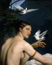 Francesco Hayez, Venus playing with two doves (detail)