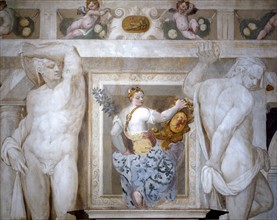 Giovanni Antonio Fasolo, Figure de femme avec blason de la famille Caldogno entre deux géants