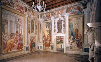 Giovanni Battista Zelotti, View of the frescoes of Sophonisbe's life