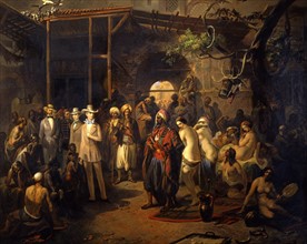 Geiger, Maximilien de Habsbourg visitant le marché aux esclaves de Smyrne