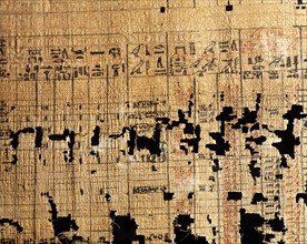 Papyrus de comptabilité du temple funéraire du pharaon Néferirkarê Kakaï à Abousir (détail)