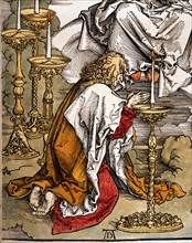 Dürer, Saint-Jean sur l'île de Patmos, reçoit l'inspiration pour écrire l'Apocalypse (détail)