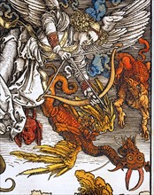 Durer, Saint Michel knocking down the Dragon (detail)