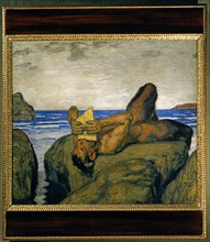 Franz von Stuck, Faun playing Syrinx on the rocks