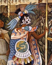 Rivera, L'empereur Toltèque reçoit les offrandes de son peuple