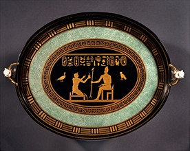Real Fabbrica di Capodimonte. Egyptian decorative tray