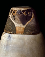Canopic vase with Qebehsenuef's head, protector of the intestines