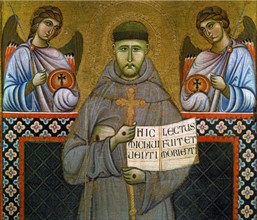 Maitre de Saint Francois, Portrait de Saint-François entre deux anges