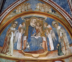 Vierge et l'Enfant avec des anges et deux papes