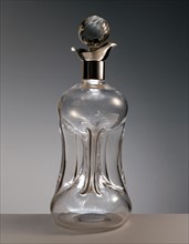 Crystal and silver wine bottle