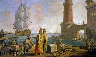 Zocchi, Eastern merchants in the port of Livorno.