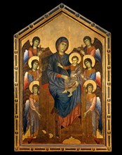 Cimabue, La Vierge et l'Enfant en majesté entourés de six anges (Maestà)