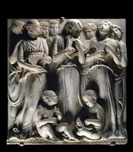 Cantoria. Marble relief of the choir of the Florence Cathedral choir