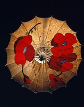 Felt umbrella with flower decoration