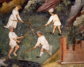 Fresco of the Castle of Buonconsiglio in Trento (Italy)