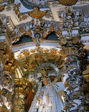 Intérieur de l'église de Santa Maria Tonantzintla à San Andres Cholula (Mexique)