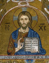 Le Christ bénissant. Mosaïque de la chapelle palatine de Palerme