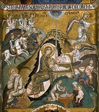 La Nativité. Mosaïque de la chapelle palatine de Palerme