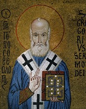 Grégoire 1er le Grand. Mosaïque de la chapelle palatine de Palerme