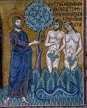 Chapelle palatine de Palerme
Mosaïque byzantine
La Genèse
Le péché originel
Adam et Eve après
