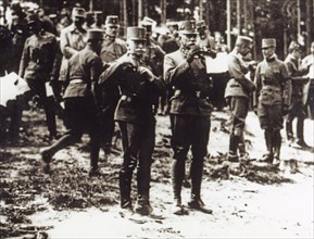 Le général Autrichien Conrad von Hotzendorf et son Etat Major sur le front italien, en 1916