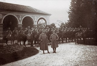 L'arrivée des plénipotentiaires autrichiens à la Villa Giusti à Padoue pour l'armistice, en 1918