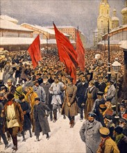 Les grandes manifestations des travailleurs à Saint-Pétersbourg en 1914