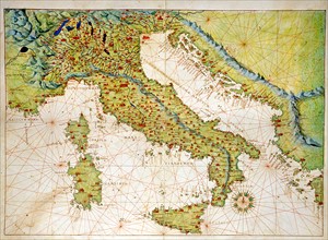 Map of Italy, Sicily, Corsica and Sardinia